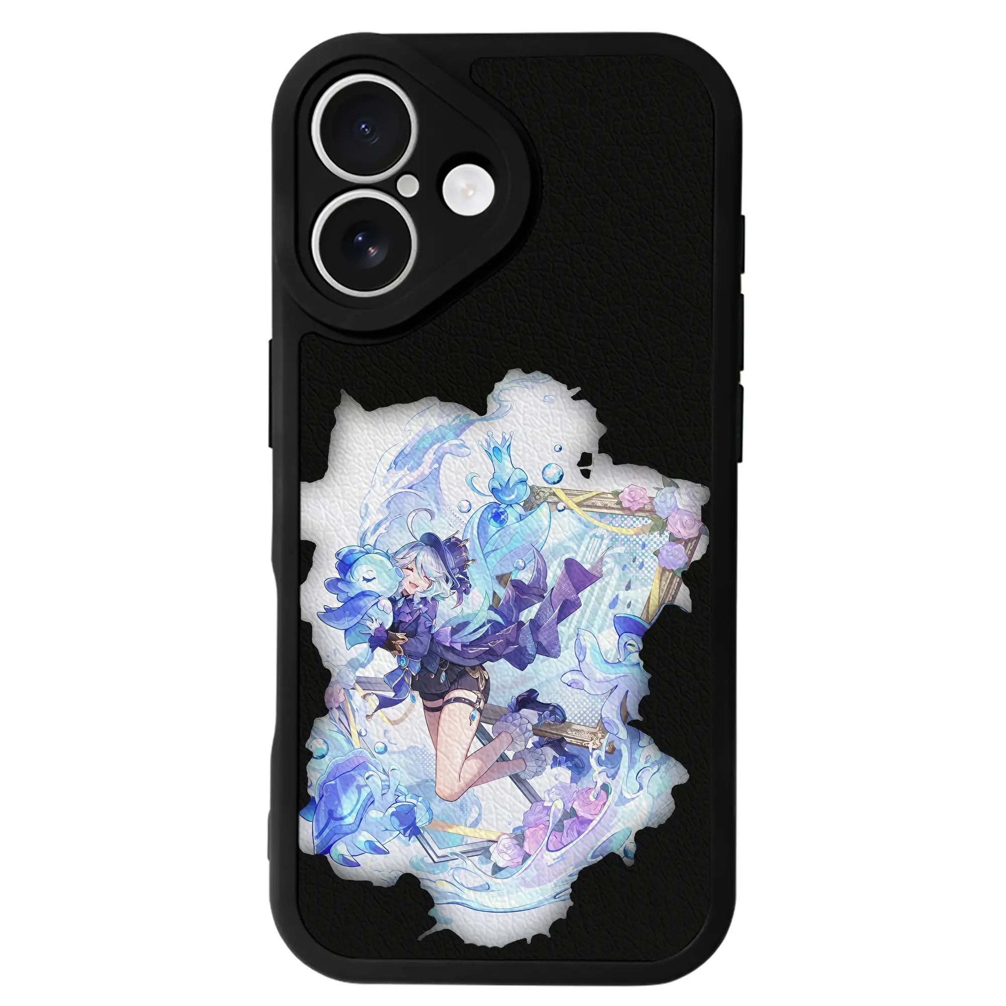 原 神 グッズ フリーナ - IPhone 16シリーズ対応 ・ シリコンスマホケース ・ レザー調 ・ 高精度フィット ・ 耐衝撃 ・ ワイヤレス充電対応 ・ 精密カット